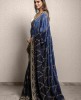 Dark Blue Saree in Dola Silk