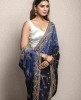Dark Blue Saree in Dola Silk