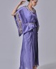 Elegant dress with floral embroidery In perple
