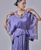 Elegant dress with floral embroidery In perple