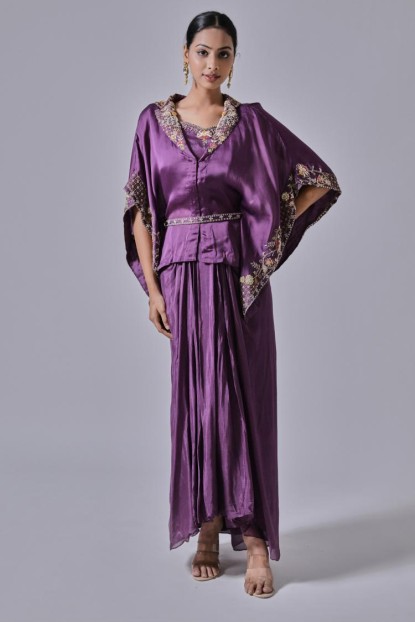 Flowing Amethyst Dreams A Top and Skirt Set in Violet