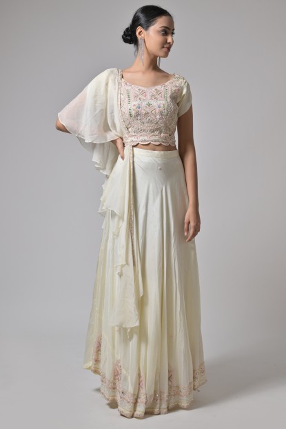 Graceful Comfort: Relaxed Lehenga Choli Set