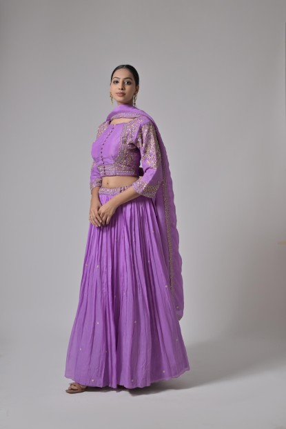 Elegant Two-Piece Outfit with Embroidered Skirt