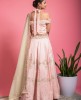 Baby Pink designer Blouse & Skirt in Raw Silk