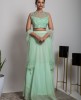Sea Green Crop-Top & Skirt with matching Dupatta