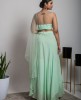 Sea Green Crop-Top & Skirt with matching Dupatta