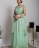 Sea Green Crop-Top & Skirt with matching Dupatta