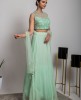 Sea Green Crop-Top & Skirt with matching Dupatta