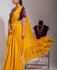 Amber Yellow Drape Style Skirt with Purple Blouse 