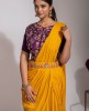 Amber Yellow Drape Style Skirt with Purple Blouse 