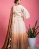 Shaded Lehenga in Cream & Brown Color