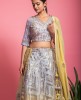  Heavy Yellow & Grey Blouse & Skirt with Dupatta