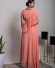 Stylish Peach Color Top & Skirt with ruffled Dupatta