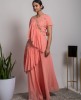 Stylish Peach Color Top & Skirt with ruffled Dupatta