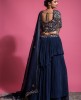 Heavy Blouse with Classy Skirt in Navy Blue color