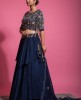 Heavy Blouse with Classy Skirt in Navy Blue color