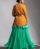 Beautiful Green Skirt and Crop Top Set  with authentic Lucknowi work jacket 