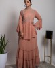 Peach Crayola Peplum style Top & Skirt