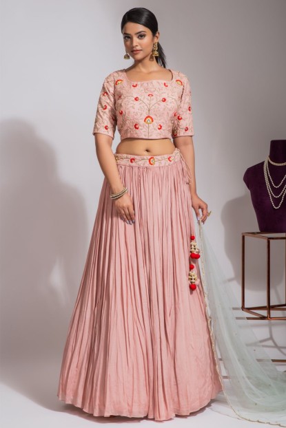 Peach Skirt and Crop Top set