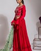 Red heavy Blouse & Georgette Skirt with Organza Dupatta