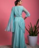 Light Blue Georgette Skirt with heavy Blouse and Dupatta