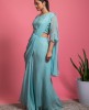 Light Blue Georgette Skirt with heavy Blouse and Dupatta