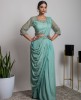   Pista Green color Top & Skirt with Dupatta and a Waist Belt