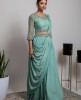   Pista Green color Top & Skirt with Dupatta and a Waist Belt