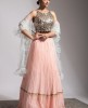 Elegant Crop Top and Ruffle Dupatta set 