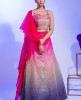   Pink party wear Crop Top & Skirt with Organza Dupatta.