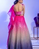   Pink party wear Crop Top & Skirt with Organza Dupatta.