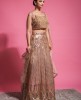 Multi colored sequins Golden Top & Skirt with Dupatta