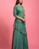 Green Colour Dola Sik Gown wiith Hand Work