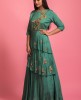 Green Colour Dola Sik Gown wiith Hand Work