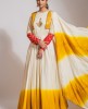 Cream & Yellow Ethnic Jacket Style Gown