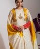Cream & Yellow Ethnic Jacket Style Gown