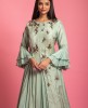 Green Color Dola Silk Gown 