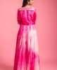 Shibori Printed Pink Gown With Hand Work
