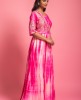 Shibori Printed Pink Gown With Hand Work