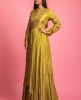 Mehndi Green Color Gown With Hand Work