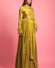 Mehndi Green Color Gown With Hand Work
