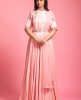 Baby Pink Gown With Hand Embroidered Waist Belt