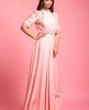 Baby Pink Gown With Hand Embroidered Waist Belt