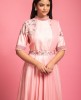 Baby Pink Gown With Hand Embroidered Waist Belt