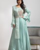 Sea Green Gown in Dola Silk 