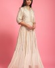 Georgette Off White Gown Sequins & Bead Work