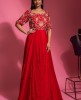 Drape Style Red Gown