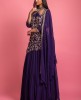 Purple Gown With Hand And Dupatta