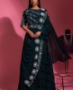 Teal Green Dola Silk Gown With Hand Work