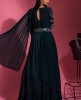 Teal Green Dola Silk Gown With Hand Work